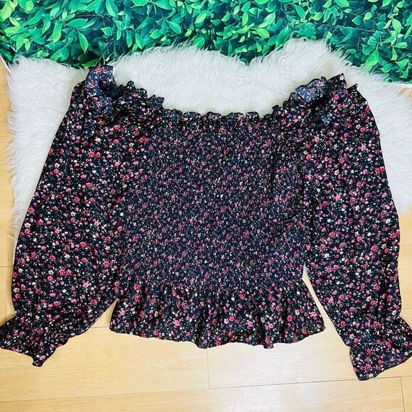 Nasty Gal long sleeve ruffled hem floral plus size top size 20 summer spring - Picture 6 of 10